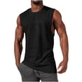 thumbnail image 2 of JTieacloth Tee Shirts for Men Summer Large Split Loose Sports Fitness Vest Lengthened Hiphop Pure Sleeveless Vest, 2 of 5