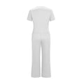 thumbnail image 5 of Bosfbaoi 2 Piece Sets For Women Cropped Short Sleeve Wide Leg Pants Set Drawstring Waist Tracksuit Streetwear Sets Workout Outfit, 5 of 8