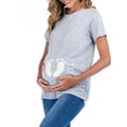 thumbnail image 3 of DYMADE Womens Summer Casual Printing Short Sleeve Round Neck Pregnancy Maternity T-Shirt, 3 of 4