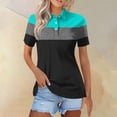 thumbnail image 2 of Endives Women's Short Sleeve T-shirt Summer Button Down Collared Sleeveless Tops Business Work T shirt Casual Basic Blouses, 2 of 5