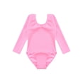 thumbnail image 3 of Xnihocha Kids Girls Fleece-Lined Long Sleeves Ballet Modern Dance Gymnastic Leotard Solid Color Pink 170, 3 of 7
