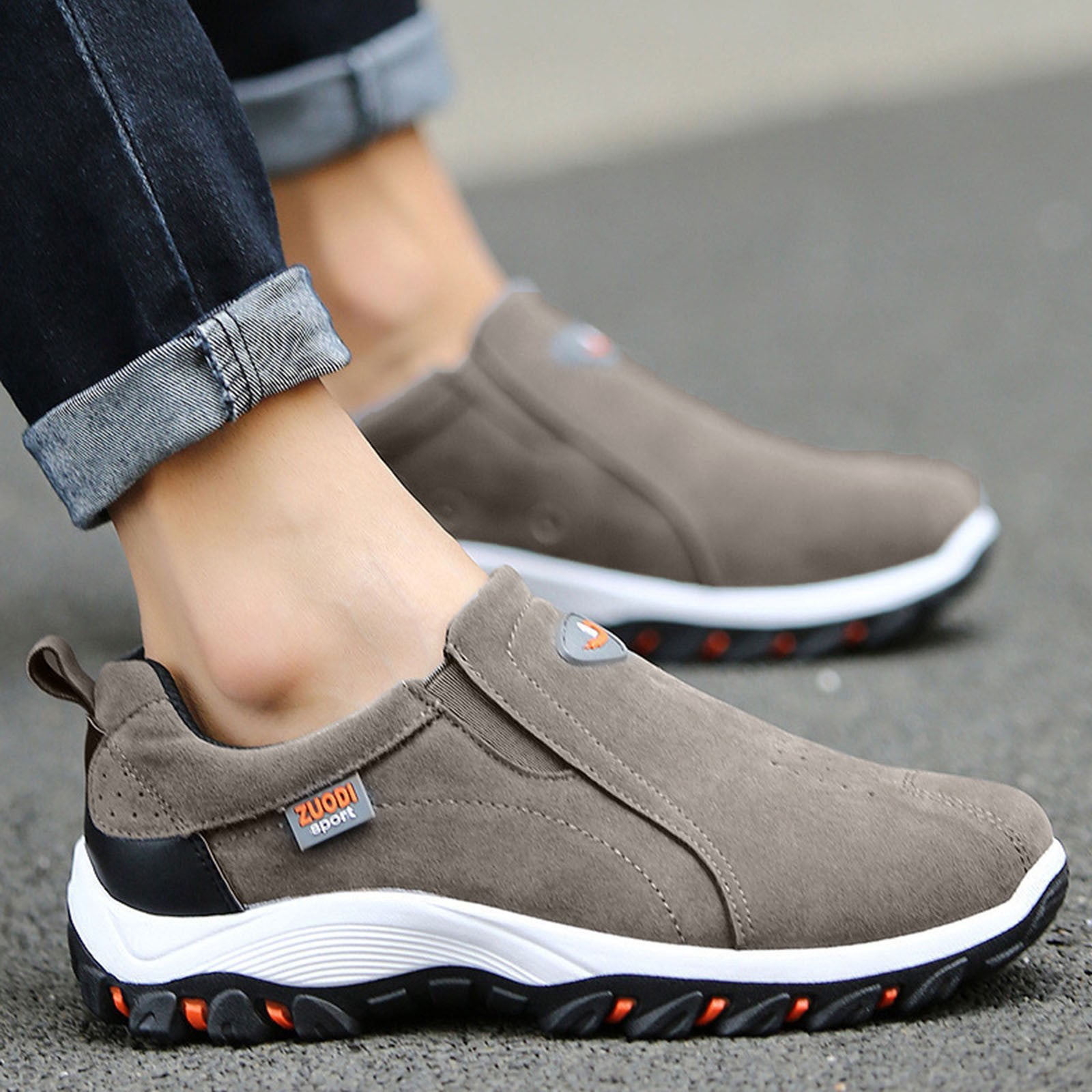 YLYL Men's Orthopedic Sneakers Arch Support Wide Width No Slip Lightweight Outdoor Walking Hiking Shoes