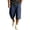 Navy, variant on Mens Casual Drawstring Cargo Capri Shorts Relaxed Fit Lightweight Cotton Blend Knee Length Pants with Pockets for Outdoor Daily Wear