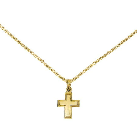 14kt Yellow Gold Red Cross Style Cross Pendant