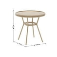 thumbnail image 5 of BizChair Indoor/Outdoor Commercial Bistro 31.5" Table, Natural/White PE Rattan, Glass Top, Bamboo Print Aluminum Frame in Light Natural, 5 of 12