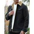 thumbnail image 4 of Men's Winter Trucker Jacket Thick Thermal Cotton Warm Fleece Lined Coat with Flap Pockets, 4 of 8
