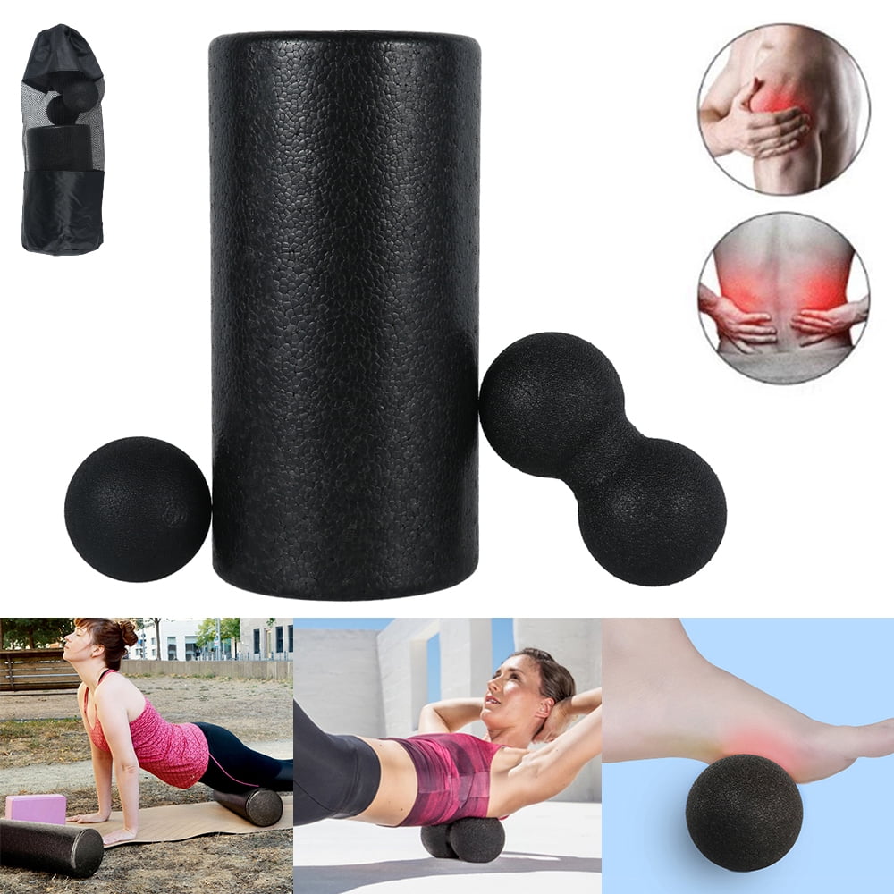 Grid Foam Massage Roller Ball Physio Muscle Pilates 2 in 1 Deep Tissue Exercise 