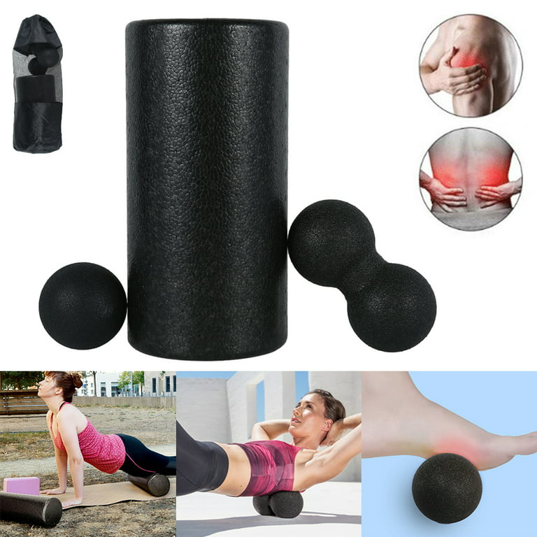 Foam Roller Set - High Density Back Roller, Muscle Roller Stick,2 Foot  Fasciitis Ball, Stretching Strap, Peanut Massage Ball for Whole Body  Physical