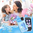 thumbnail image 5 of YTKUS Kids Smart Phone for Girl Kids Toys Cell Phone with 2.8" Touchscreen 16 Learning Games Dual Camera Music Player, 32G SD Card Christmas Birthday Gifts,Blue, 5 of 8