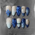 thumbnail image 2 of Sutaozhi Uñas postizas acrílicas azules 24 piezas almendra, 2 of 8