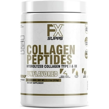 FX Supps Collagen Peptide Powder - 30 Servings - Hydrolyzed Type 1 & III Collagen for Skin, Hair, and Nail Health