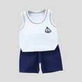 thumbnail image 4 of Fengyings Toddler Baby Boy Girl Outfits Summer Clothes Set Cotton Sleeveless T-shirt Tops Shirt Short Outfit Set, 4 of 4