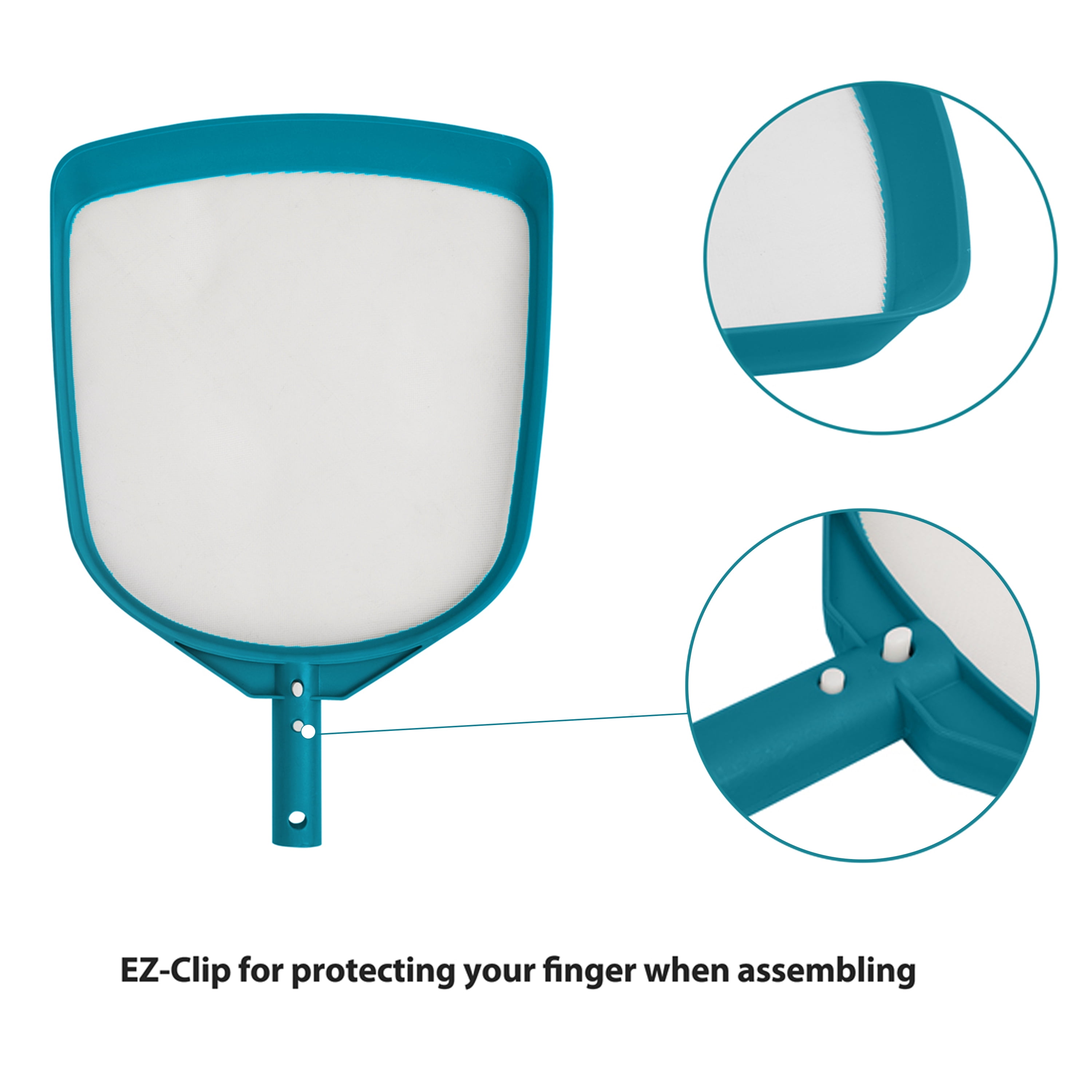 Bluescape Teal & Gray Pool Skimmer Net with 42 inch Aluminum Pole for Effective Debris Removal