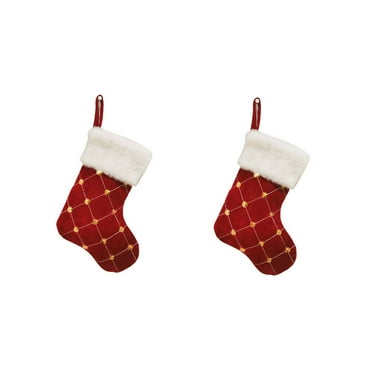 AUQ 6Pcs Christmas Stockings,Dazzling Gold Sequins Christmas Stocking,Children's Gift Bags Family Holiday,Red