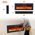 thumbnail image 2 of JoanKaren 40" Electric Fireplace,Ultra Thin Wall Mounted Recessed Heater,Touch & Remote Control,750/1500w,12 Flame Colors,Adjustable Brightness&Timer&Low-Noise Design, 2 of 8