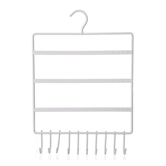 Earring Wall Holder Hanging Jewelry Organizer Display Decorative Rack with 10 Hooks for Necklaces Bracelets Keys Rings