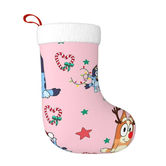 Saiise Bluey Print 17.7 Inches Christmas Stockings,Large Stockings for for Christmas Xmas Tree Holiday Fireplace Family Decor Gifts