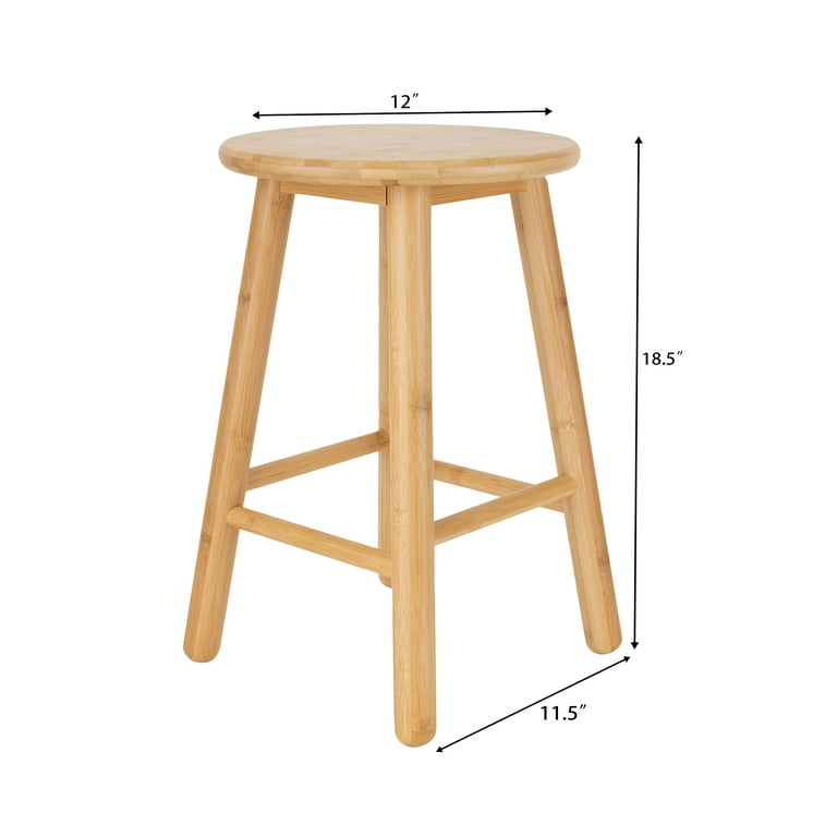 Better Homes Gardens Round 18in. High Backless Bamboo Bathroom Vanity Stool for Indoor Use Walmart