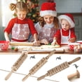 thumbnail image 1 of Iumwxz Kitchen Gadgets Christmas Rolling Pin Engraved Carved Wood Embossed Rolling Pin Kitchen Tool Kitchen Utensil Set Multicolor Wooden Hometrends, 1 of 1