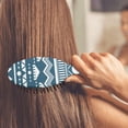 thumbnail image 4 of Abstract Pattern Hair Brush with Wooden Handle, Colorful Boho Style Soft Bristle Paddle Detangler for Curly, Straight, Wavy Hair, 4 of 8