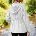 thumbnail image 5 of TEAJOPSUU Women's Zip Up Jackets with Flap Pockets Waterproof Collared Drawstring Waist Long Sleeve Jackets Outdoor Casual Hiking Daily Coats White, 5 of 5