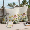 thumbnail image 2 of Spring Wildflowers Outdoor Pillow Covers Pack of 2 Summer Country Plants Leaf Flowers Linen Waterproof Throw Pillow Covers Decorative Cushion Cases for Patio Garden Tent Balcony Couch 16x16 inch, 2 of 9