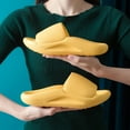 thumbnail image 3 of Zpanxa Slippers for Women Unisex Soft Indoor Home Thick Soled Mute Couple Womans Non Slip Pillows Slippers Flip Flops for Women Yellow 36-37, 3 of 5