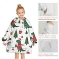 thumbnail image 6 of White Cartoon Christmas Dinosaurs Sweaters Pattern Blanket Hoodies for Kids 6-13YR Oversize Wearable Blanket Hoodies for Boys Girls Teens, 6 of 7