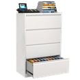 Supeer Four Drawer Metal Lateral File Storage White File