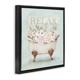 thumbnail image 2 of Stupell Industries French Country Relax Floral Tub Black Floating Frame Canvas Art, 18 x 18, by Mollie B., 2 of 8
