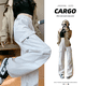 thumbnail image 2 of Pantalones cargo de mujer nuevos de primavera 2024, pantalones acampanados de estilo americano con bolsillos grandes, pantalones holgados, drapeados, de dos piezas, largos hasta el suelo, 2 of 4