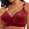 thumbnail image 2 of CAICJ98 Bras for Women No Underwire No Underwire Full Coverage Padded Push Up Wirefree Bras Seamless Bralette Soft Comfort Everyday Bra Red,48, 2 of 7