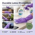thumbnail image 3 of FMP Brands 6 Pairs Purple Small（S） Rubber Gloves for Dishwashing，Reusable、Waterproof、Non-Slip Kitchen Gloves（Small）, 3 of 6