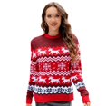 thumbnail image 5 of Suéteres de Navidad con copos de nieve para mujer, moda Otoño Invierno 2024, jerseys casuales, camisetas de punto con cuello redondo para Navidad, 5 of 5