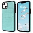 thumbnail image 3 of VENINGO Wallet Case for iPhone 13 & iPhone 14 with Card Holder Slots PU Leather Kickstand Magnetic Lock Lightweight Shockproof Full Body Protective Cover for iPhone 13 & iPhone 14, Mint Green, 3 of 8