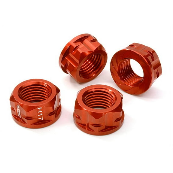 Integy RC Toy Model Hop-ups C26781RED Serrated 17mm Hex Wheel Nut (4) for 1/8 Buggy, Truggy, SC & Monster Truck