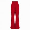 thumbnail image 4 of KPOPLK Womens Dress Pants for Work Business Casual Pants Stretch Pull On Ladies Slacks With Pockets, formal Elastic High Waist Yoga Pants Plus Size Palazzo Trousers Work Pants Women Clothes(Red,XL), 4 of 4