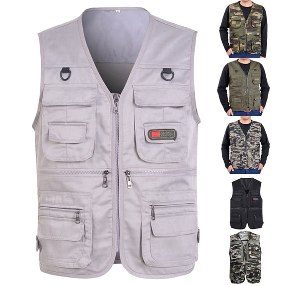 Men's Fishing Vest Utility Safari Travel Vest with Pockets Outdoor Work Photo Cargo Fly Summer Vest Vest Summer Outdoor Lightweight Work Photo Vest Black 2Xl by Awwp