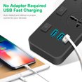 Surge Protector Power Strip Individual Switches, KOSIY Outlet Extender 2500W w/ USB Ports, Black
