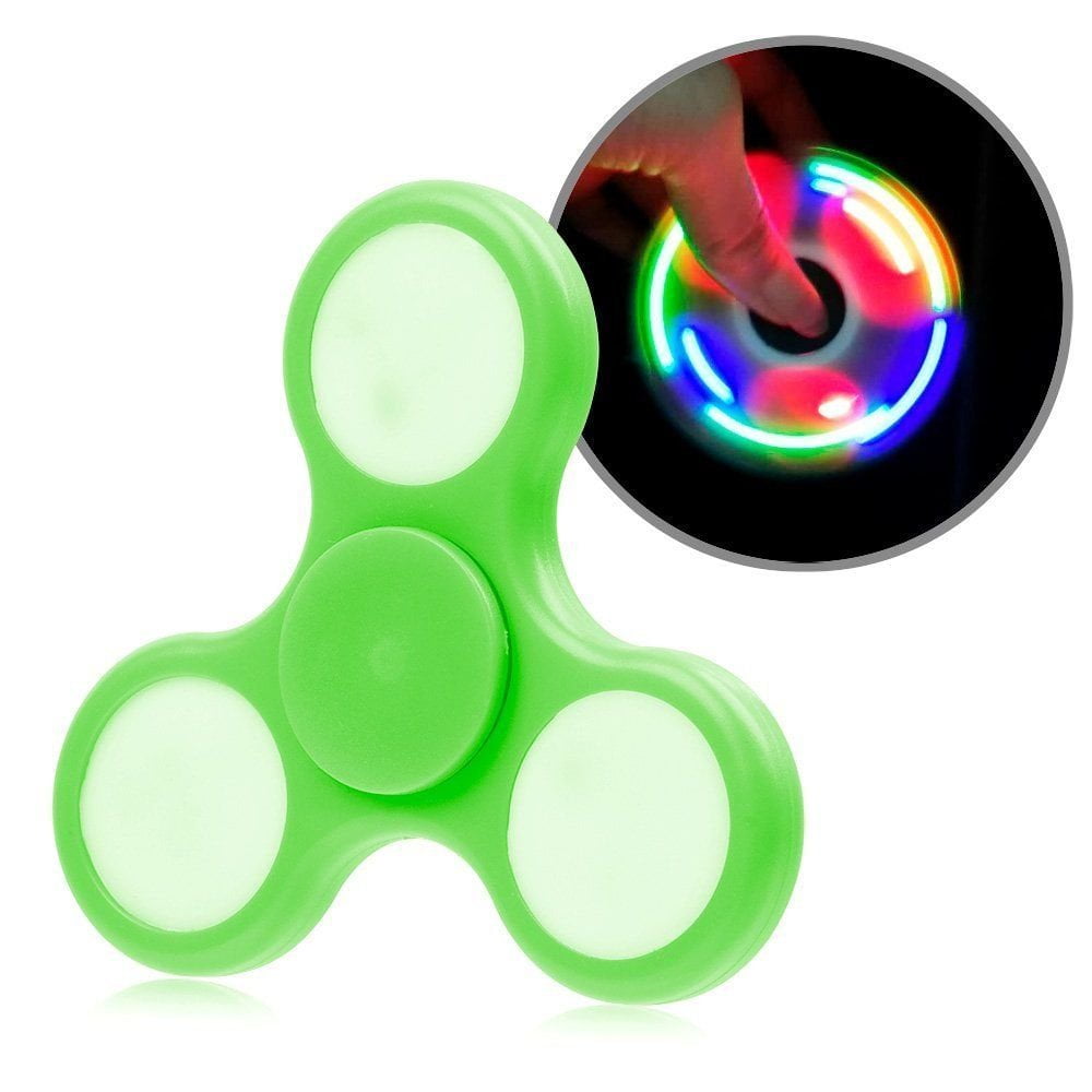 LED Light HaSon Tri Hand Fidget Spinner Gyro Finger Toy 12 pieces Assorted 
