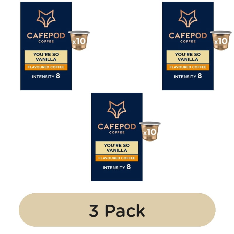 CafePod You're So Vanilla Nespresso Compatible Aluminium Coffee Pods, 10 pods per pack, British Import (Pack of 3)
