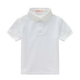 thumbnail image 4 of Linfrsh Boys Polo Shirts Short Sleeve School Uniform Shirts for Boys Casual Solid Collared Shirts Summer Tops Toddler Kids Button Plain T Shirt(White,9-10 T), 4 of 7