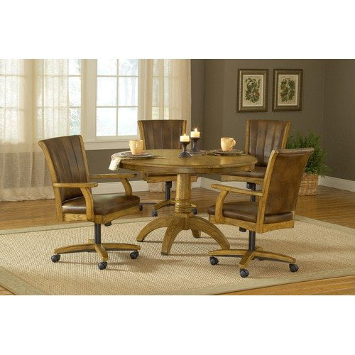 Dinette Sets With Caster Chairs, Round Kitchen Table With Chairs On Wheels