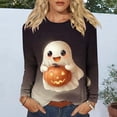 thumbnail image 4 of ZHYou Long Sleeve Halloween Tops for Women Long Sleeve Cute Printed Crewneck Comfy Pullover Shirts,Multicolor,Size XL, 4 of 6