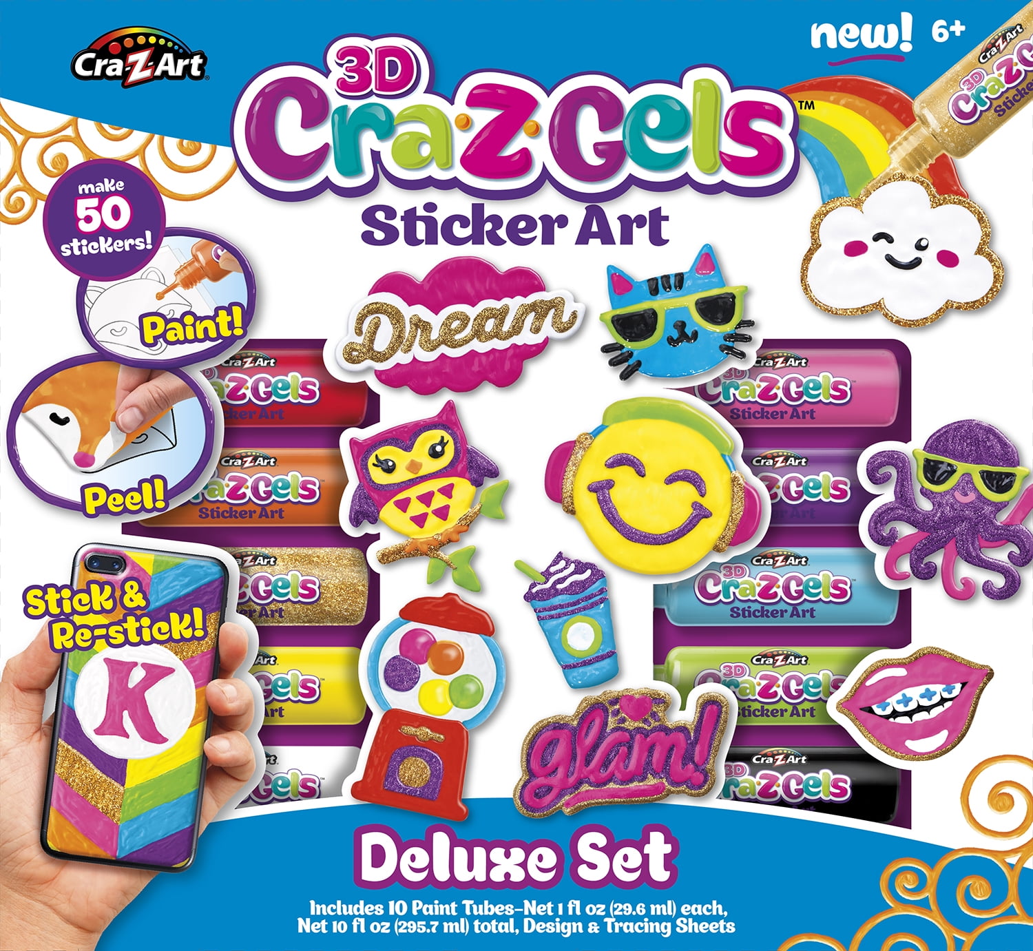 Cra Z Art Cra Z Gels Deluxe Rainbow Sticker Art Set Walmart Com