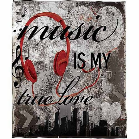 IDG Music is My True Love Coral Fleece Throw