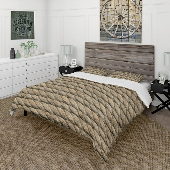 Designart 'Hemp Rope' Farmhouse Duvet Cover Set