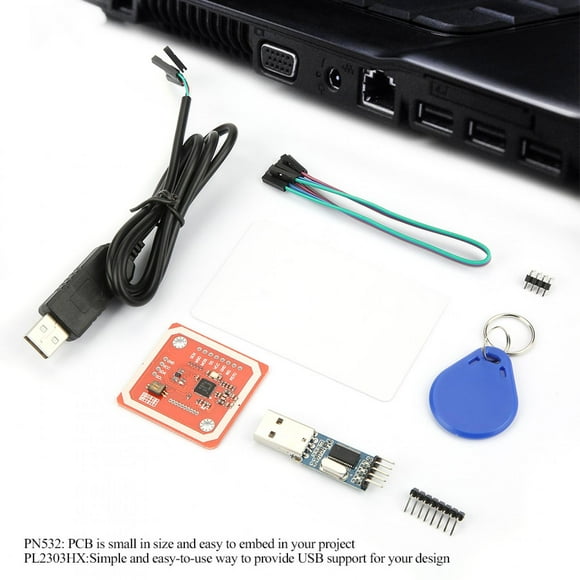 PN532, PL2303HX Combination Reader, NFC Reader Writer for Smartphones, 5cm~7cm Reading Distance, I2C.SPI, HSU Compatible with Linux, WinCE, XP, 7