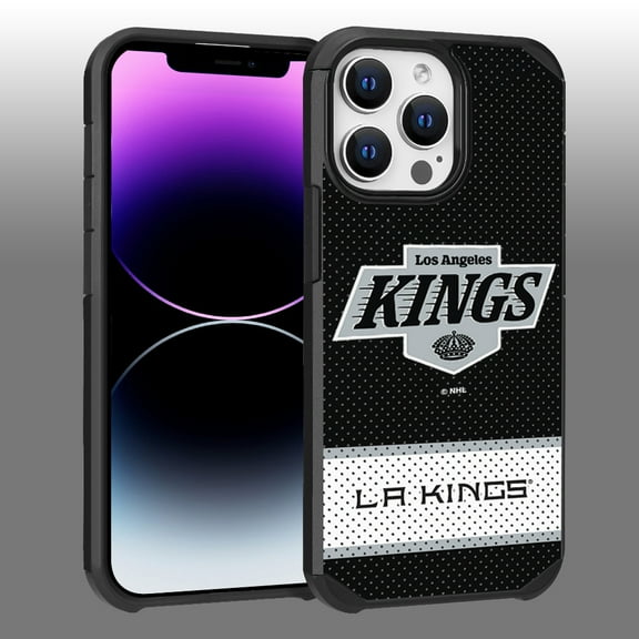 Apple iPhone 14 Pro Max (6.7) - NHL Licensed Los Angeles Kings Team Logo on Jersey Textured Dual Layer Case