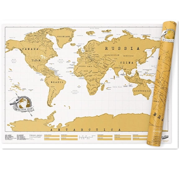 Deluxe World Scratch Maps | Global Travel Scratch off Maps Wall Art Painting Poster Large Maps International, Travel Journal Alternative | Travel Gifts,20.5X34.7 inch